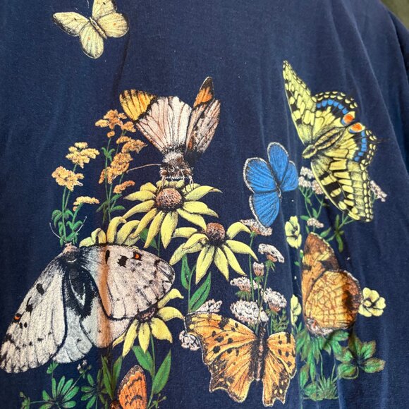 Vintage Wild Cotton Butterfly T-Shirt - Picture 2 of 6